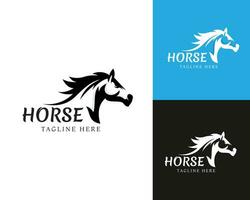 häst logotyp huvud häst logotyp djur- logotyp häst teckning vektor