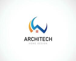 arkitekt logotyp kreativ begrepp cirkel byggnad företag vektor