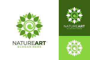 Grün Natur Kunst Dekoration Logo Design vektor