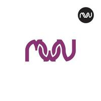 brev mwn monogram logotyp design vektor