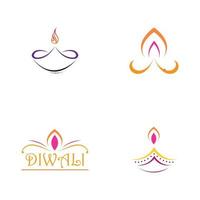 vektor logotyp illustration på temat för den traditionella firandet av glad diwali