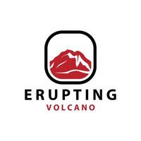 vulkan logotyp design inspiration naturlig landskap vulkan utbrott berg elegant premie vektor