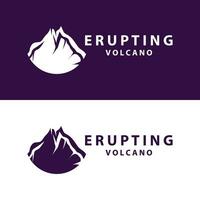 Vulkan Logo Design Inspiration natürlich Landschaft Vulkan Eruption Berg elegant Prämie vektor