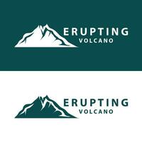 Vulkan Logo Design Inspiration natürlich Landschaft Vulkan Eruption Berg elegant Prämie vektor