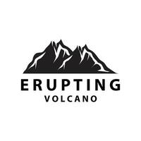 Vulkan Logo Design Inspiration natürlich Landschaft Vulkan Eruption Berg elegant Prämie vektor