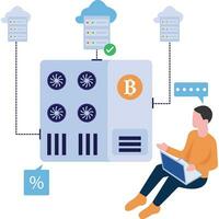 Bitcoin Wolke Server Illustration vektor