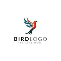 ein Logo mit ein Vogel vektor
