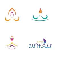 vektor logotyp illustration på temat för den traditionella firandet av glad diwali