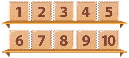 Math Nummer auf Holzschablone vektor