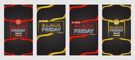 Black Friday Sale Social-Media-Geschichten-Promotion-Kollektion vektor