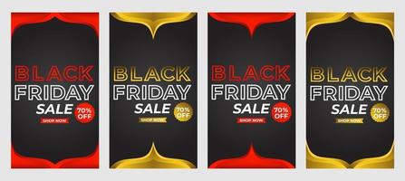 Black Friday Sale Social-Media-Geschichten-Promotion-Kollektion vektor
