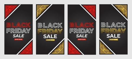 Black Friday Sale Social-Media-Geschichten-Promotion-Kollektion vektor