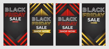 Black Friday Sale Social-Media-Geschichten-Promotion-Kollektion vektor