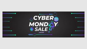 Heller Farbverlauf Cyber Monday Verkaufsförderungsbanner vektor