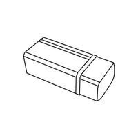 hand dragen barn teckning tecknad serie vektor illustration söt suddgummi ikon isolerat på vit