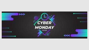 ljusa gradient cyber måndag försäljning promotin banner vektor