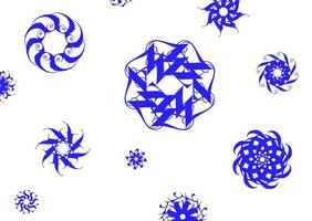 Illustrationen von magischen blauen Schneeflocken. Vektor. Cartoon-Muster, Muster. vektor