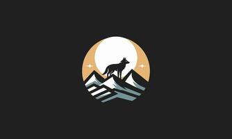 Kopf Wolf auf Wald Vektor Logo eben Design