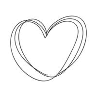 kärlek hjärta vektor logotyp rader illustration. svart översikt. element monoline för valentine dag baner, affisch, hälsning kort