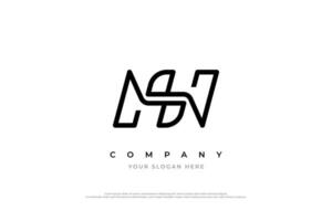 Brief sn Logo oder ns Logo Design vektor