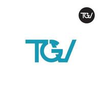 Brief tgv Monogramm Logo Design vektor