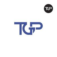 brev tgp monogram logotyp design vektor