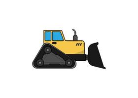 Bulldozer schweres Fahrzeug Hand gezeichneter Skizzenillustrationsvektor vektor