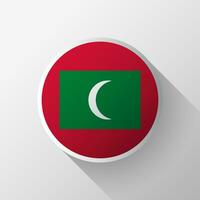 kreativ Malediven Flagge Kreis Abzeichen vektor