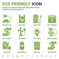 eco icon set design platt stil isolerad på vit bakgrund. vektor ikon miljö, ekologi, miljövänlig, grön teknik tecken symbol koncept för energi, natur, mobilapp, webbplats och projekt