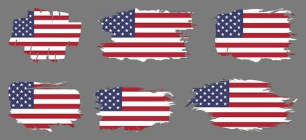 amerikanisch Flagge Silhouette, Grunge USA Flagge einstellen Vektor, Grunge, Flagge, Silhouette, Unabhängigkeit, Juli, 4 .. von Juli, 4 .. Juli, Flagge Silhouette vektor