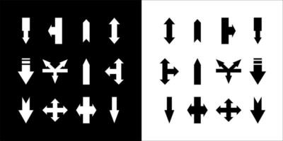 illustration vektor grafik en uppsättning av pil ikoner