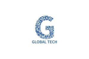 global tech logotyp design illustration vektor