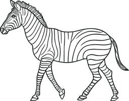 afrikansk zebra sida se översikt randig silhuett djur- design platt vektor illustration isolerat på vit bakgrund. ai genererad illustration.
