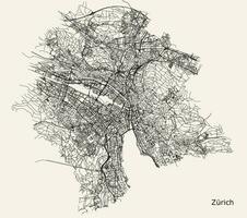 Vektor Stadt Straße Karte von Zürich, Schweiz