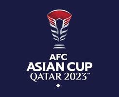 afc asiatisch Tasse Katar 2023 Symbol Logo abstrakt Asien Fußball Design Vektor Illustration mit Blau Hintergrund