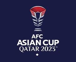 afc asiatisk kopp qatar 2023 symbol logotyp abstrakt Asien fotboll design vektor illustration med blå bakgrund