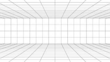 futuristisk digitalt rum vit bakgrund med svart rutnät utrymme linje färg yta. nätverksteknologi. banner, omslag, terräng, sci-fi, trådram och relaterad till bakgrund. vektor