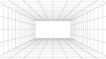 futuristiskt digitalt hallutrymme tom vit färgbakgrund med svart rutnätutrymme linje färgytor. cyber, teknik, banners, omslag, terräng, sci-fi, ramar och relaterad bakgrund. vektor