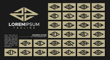 bündeln von geometrisch Linie Rhombus Brief z zz Logo Design vektor