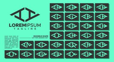 bündeln von geometrisch Linie Rhombus Brief ich ii Logo Design vektor