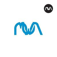 Brief mwa Monogramm Logo Design vektor