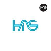 brev ha5 monogram logotyp design med rader vektor