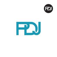 Brief pdj Monogramm Logo Design vektor