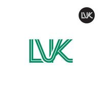 Brief lvk Monogramm Logo Design mit Linien vektor