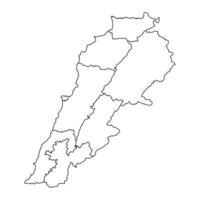 Libanon Karte mit administrative Abteilungen. Vektor Illustration.