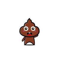 Poop niedlichen Charakter flache Cartoon. Vektor-Illustration-Icon-Design lustig vektor