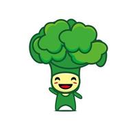 söt rolig karaktär broccoli grönsak. vektor tecknad kawaii karaktär illustration design. isolerad på vit bakgrund