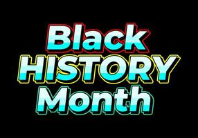 svart historia månad, text effekt vektor