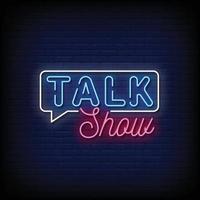 talk show neon tecken stil text vektor