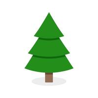 jul grön träd isolerat på vit bakgrund. symbol vektor firande traditionell xmas och ny år, tall vintergröna jul minimalistisk stil illustration